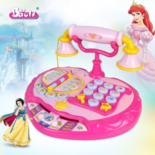 Disney Multifunctional music toy princess phone childrens puzzle phone girl play house games birthday gift for children kids