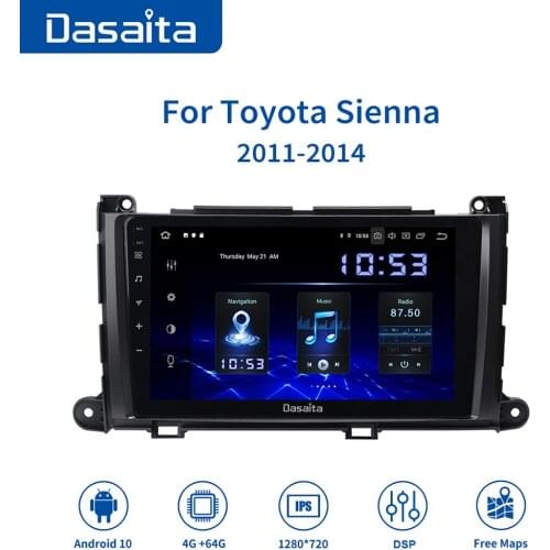 Dasaita 9" Android 10 Multimedia Player Car Radio Player Stereo for Toyota Sienna XL30 2011 2012 2013 2014 1280*720 Carplay GPS