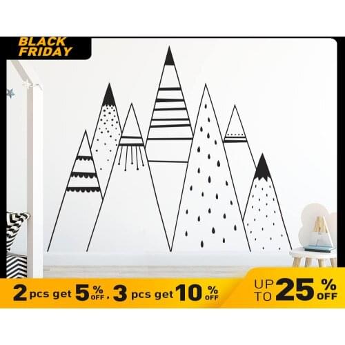 Cartoon Tribal Mountain Vinyl Wall Sticker Wall Decor For Kids Room Bedroom Baby Room Decoration Wall Decals Stickers Murals