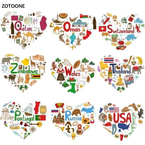 ZOTOONE National Building Patch Animal Stickers Iron on Transfers for Clothes T-shirt Accessory Applique DIY Heat Transfer G