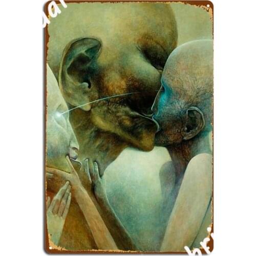 Untitled The Kissing Poster Metal Plaque Cinema Kitchen Bar Cave Wall Decor Personalized Tin Sign Poster