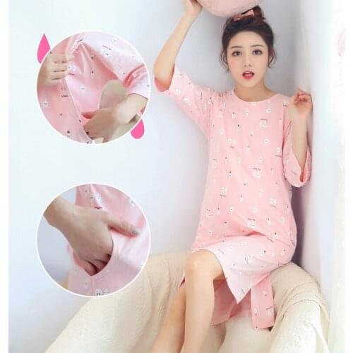 Maternity Breastfeeding Nursing Nightgowns For Nursing Mothers Breast Feeding Nightdress Summer Pregnancy Maternity Night Dress