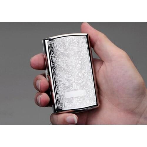 New 1pcs -High Quality Siver Printed Flower cigarette case hold 12pcs cigarettes Cigarette box /holder