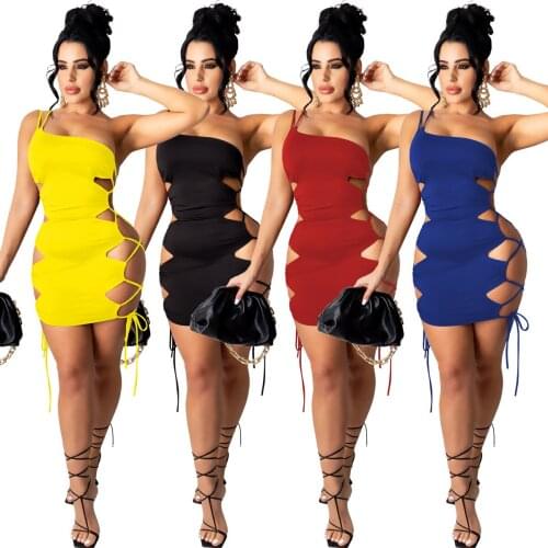 NOXNEX Sexy Bandage Bodycon Mini Dresses Birthday Club Outfits for Women Rave Festival Clothing Lace Up Hollow Out Party Dress