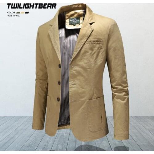 New Mens Blazers Male Spring Autumn Pure Cotton Solid Casual Blazer Men Clothing Outerwear Suit Jacket Coat M-4XL BSZ3