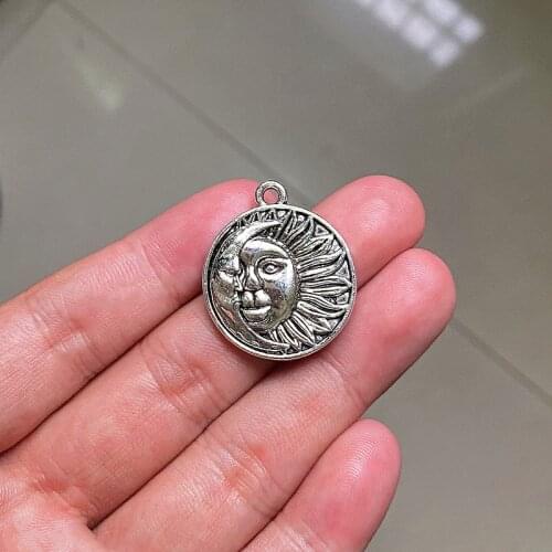 12pcs Moon And Sun Totem Charms Pendants For Findings Jewelry Making Diy Girl Necklace Aesthetic Accessories Handmade Crafts