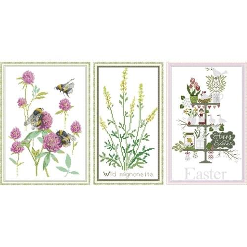Stamped Cross Stitch Kit Bumblebee Patterns Embroidery 11CT 14CT Counted Printed Decoration Gifts Fabric Handmade Needlework Set