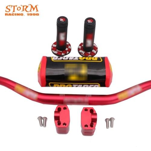 1 1/8" 28mm Motorcycle Universal Handlebar+Bar Pads +Grips+Clamps For Honda KTM Yamaha CRF EXC SXF YZF Pro Taper Dirt Pit Bike