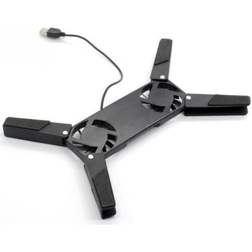 USB FanSupport Dual Cooling Fan Notebook Computer Stand Foldable Rack Holder Black Rotatable 2 Fans Cooler Computer Laptop Stand
