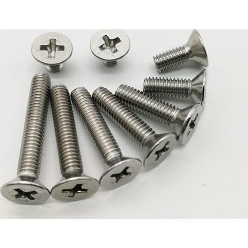 10-50PCS/LOT GB819 Metric M4 304 Stainless Steel Flat Head Cross Countersunk Head Screw
