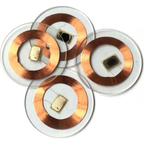 100pcs/Lot 25mm RFID transparent coin tags 125KHz EM4100 Proximity Keyfobs Tags