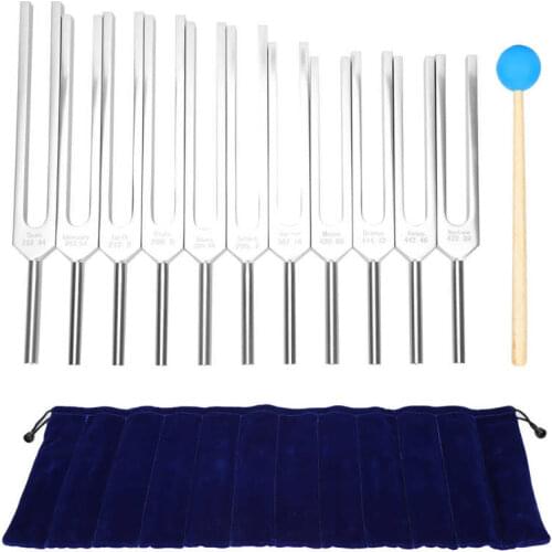 Ear Care Kit Portable Tuning Fork Hammer Tool Set Aluminum Alloy Sound Healing Therapy Relaxation Set Ear Cleaner Health