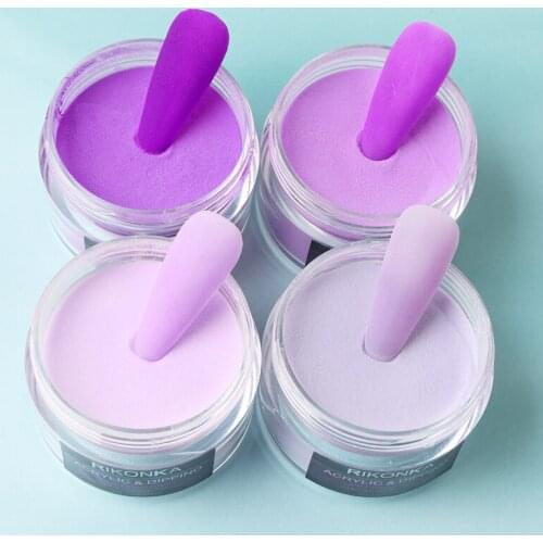 15G Nail Art Acrylic Powder Extension Carving Crystal Dipping Powder Pink Purple Pigment Dust Nail Supplies For Professionals