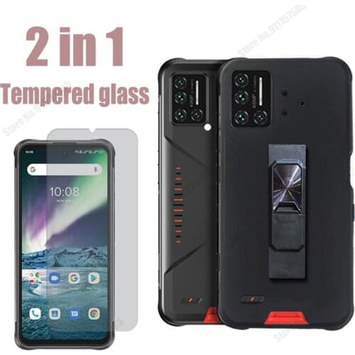 2 in1 Soft Silicone Stand Holder Case For Umidigi Bison GT Case Shockproof Back Cover Screen Protector Lens For Umidigi Bison GT