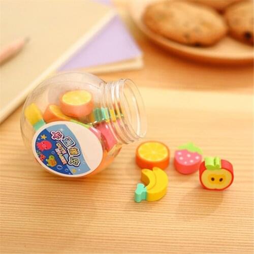 20 pcs/lot Mini Kawaii Cartoon Animal Eraser Cute Creative Fruit Rubber Eraser