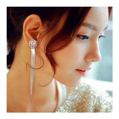 2018 Vintage Long Earrings Silver color Tassel Earrings High Quality Earrings Fashion Jewelry for Women Best Gift