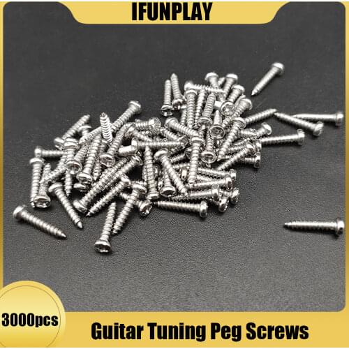 3000pcs Guitar Screws Iron Tuning Peg Tuner Mounting Screws for Guitar Bass Ukulele Mandolin Universal Parts 2*10mm