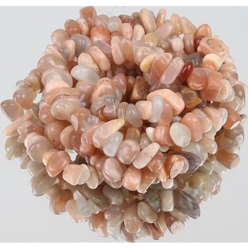 5-8mm Natural Irregular Gravel Sunstone Loos Freeform Chips Beads For Jewelry Making DIY Bracelet Necklace Accessories 33"Inches