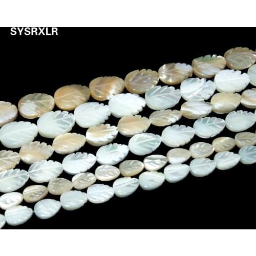 2 Colors Natural Leaf Shape Trochus Top Shell Stone White Beads For Jewelry Making Charm DIY Bracelet Necklace 6 8 10 MM Strand