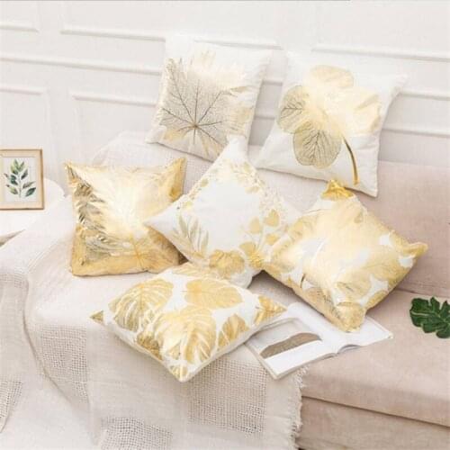 45*45cm Gold Foil Printing Pillow Case Sofa Throw Cushion Cover Pillowcase European classical sofa cushion waist Pillowcase