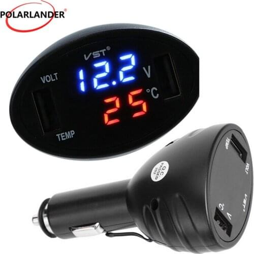 Display Meter brand new Car charger blue light 3in1 Cigarette Lighter Digital LED hot sale Temperature Meter
