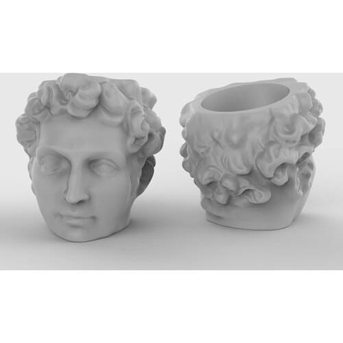 Head Molds Pot Making Silicone 3D Planter Human Vase Cement Silica Gel Flowerpot Mould DIY Concrete Candlestick Clay Tray Tools