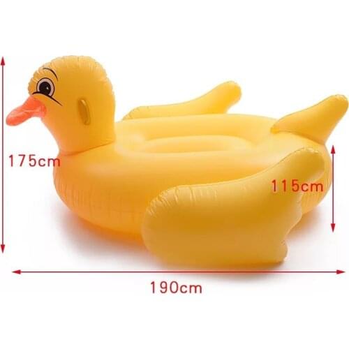 Giant Inflatable Yellow Duck Pool Float Ride-On Swimming Ring Water Mattress Circle Cool Holiday Inflat Pool Ring Party Toys