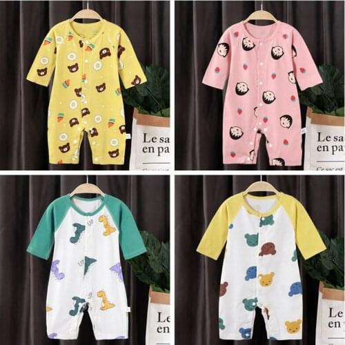 Baby Onesie Summer Thin Long Sleeve Newborn Baby Jumpsuit Cartoon Pure Cotton Baby Pajamas Toddler Costume Baby Boy Romper