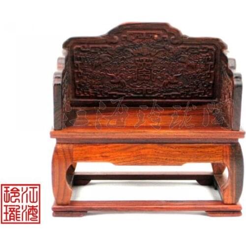 Mahogany mini small crafts classical furniture model of rosewood embossed throne