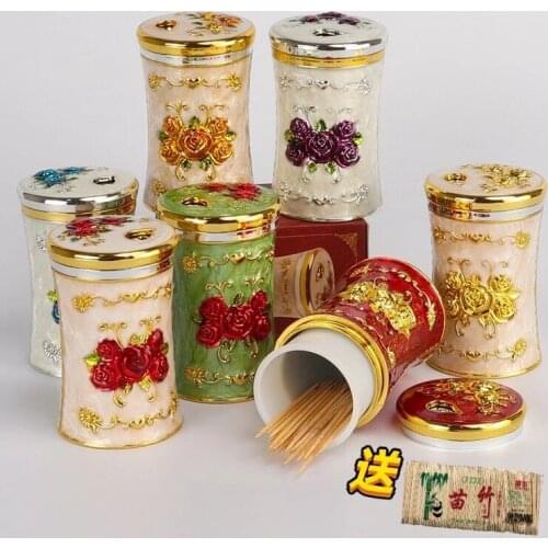 Creative PCs painting oil toothpick box household living room toothpick jar toothpick bottle plastic toothpick cartridge