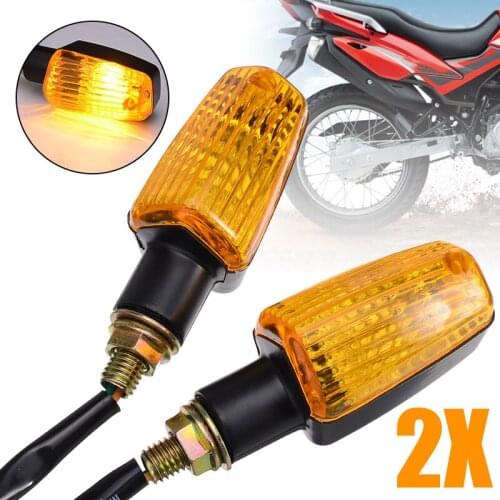 2pcs Plastic Motorcycle Scooter Mini Turn Signal Indicator Light High Quality Amber Yellow Lamp Bulb 7.7x3.4x4cm DIY Accessories