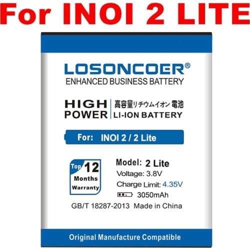 LOSONCOER 33050/3100mAh NEW 2 LITE Battery For INOI 2 Lite INOi 2 / 2 Lite 2019 Battery
