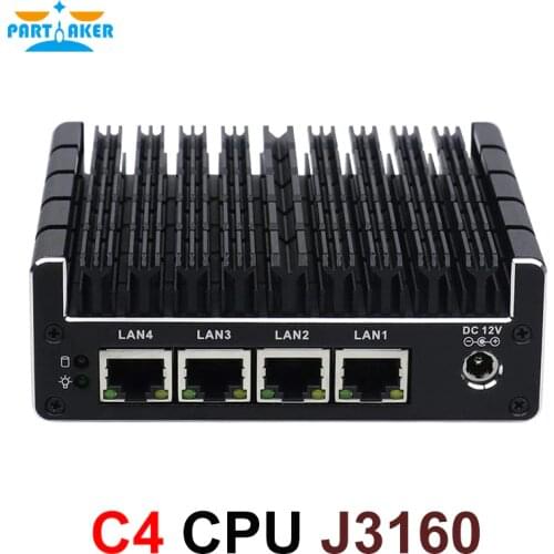 Intel AES-NI J3160 pfsense mini server nuc fanless barebone firewall micro appliance with 4 gigabit lan