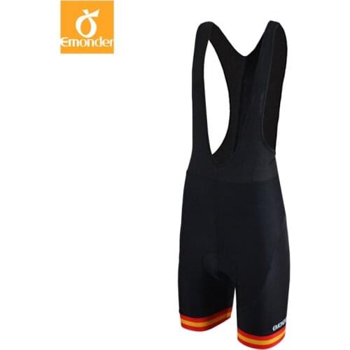 EMONDER Cycling Bib Shorts Men 4D Silicone Coolmax Pad Bib Road Bike Bicycle Short Breathable Anti-skid 100% Lycra High Elastic