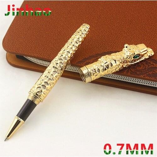 New Jinhao Cheetah Full Metal Golden Rollerball Pen Luxurious Exquisite Advanced Writing Gift Pen for Business Graduate Office