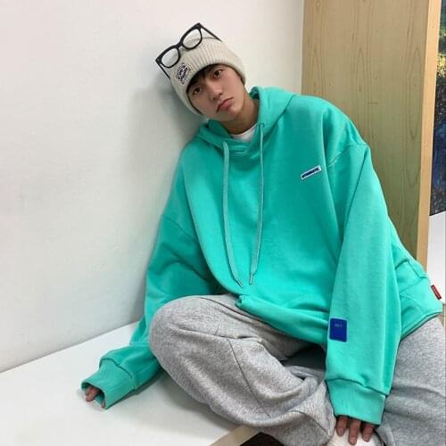 Cotton Solid Hoodie Thin Autumn Hip Hop Male Pullover Sweatshirts Clothes Mens Harajuku Goth Loose Korean Style Hoodie Male