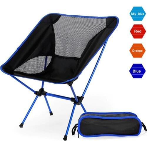 Portable Camping Beach Chair Lightweight Folding Fishing Outdoorcamping Outdoor Ultra Light Orange Red Dark Blue Beach Chairs