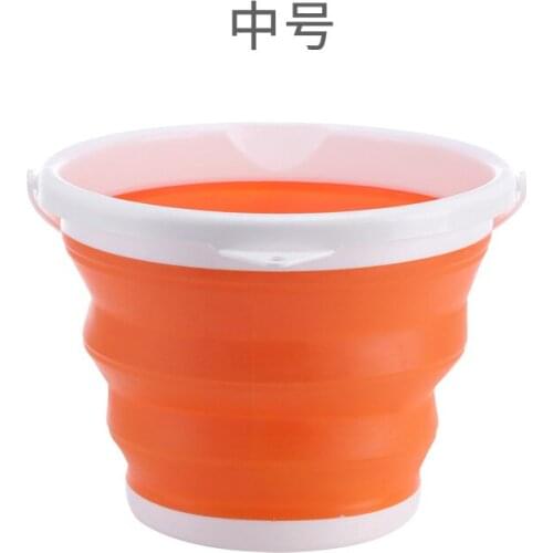 Portable folding barrel silica gel plastic water bucket outdoor car washing and fishing traveling house multifunctional 10L51