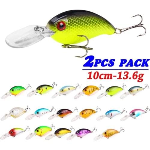 2PCS Big Crank Popper Fishing Lures Bass Bait Wobblers Artificial Hard Fish Lures Fishing Tackle 13.6g-10cm