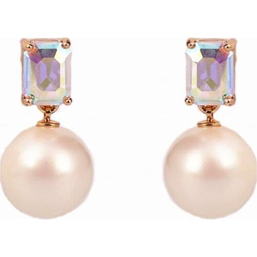 Simple Elegant Pearl Gem Earring For Women Trendy Cool Party Jewelry Accessories Feamle Gift 2021 New