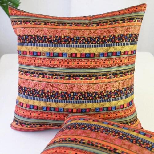 Retro nostalgia Decorative Pillow Covers beautiful stripes Driving Almofadas Linen Pillow Case Christmas Decorative Linen AU023