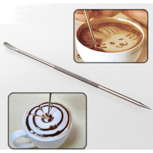 1Pc Useful Stainless Steel Barista Cappuccino Latte Espresso Coffee Decorating Pen Art Household Kitchen Cafe Tool Draw flower
