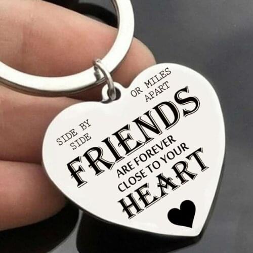 Stainless steel heart lettering keychain love pendant for best friends