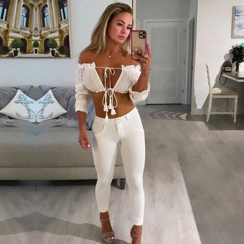 Melody push up leggings white yoga women sexy gym stretch leggings cargo pants sexy sportswear lady fitness
