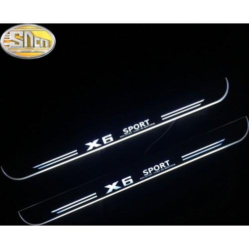 SNCN 4PCS Car LED Door Sill For BMW X6 E71 E72 F16 2008 - 2018 Ultra-thin Acrylic Dynamic LED Welcome Light Scuff Plate Pedal