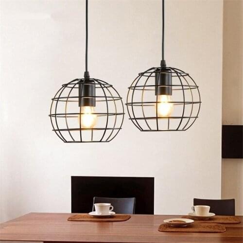 Modern Pendant Lights Vintage loft personality single Hanging lamp Iron Cage Lampshade Dining Room Home Decor Lighting Fixtures