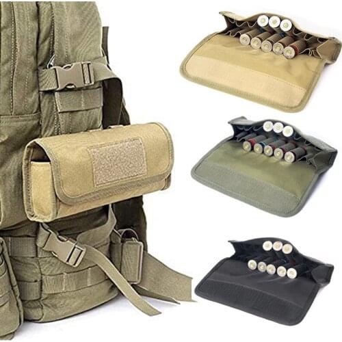 Tactical 18-Hole Bullet Bag Molle Shell Holder Ammo Bag Shooting Military Waist Bag 12/20 Gauge Shotgun Cartridges Bullet Pouch