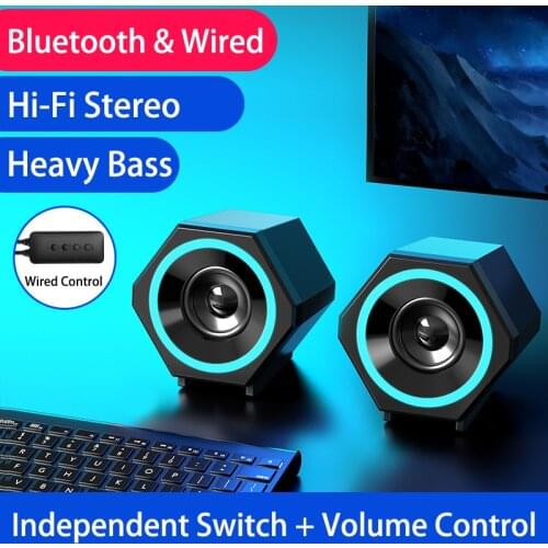 USB Wired Desktop Combination Bluetooth Speakers Computer Speakers Bass Stereo Music Player Subwoofer Sound Box For PC Phones