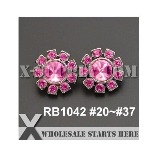 Color Option: RB1042 #20~#37 Acrylic Rhinestone Button for Baby Headband
