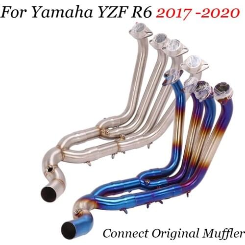 For Yzf-R6 Front Connection Connector Slip Tube For Yzf R6 Yzfr6 2017- 2020 Motorcycle Modified Muffler Exhaust Pipe Header